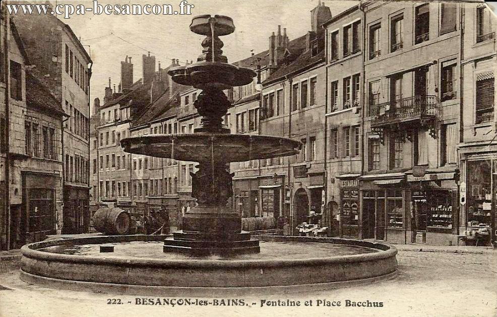 222. - BESANÇON-les-BAINS. - Fontaine et Place Bacchus